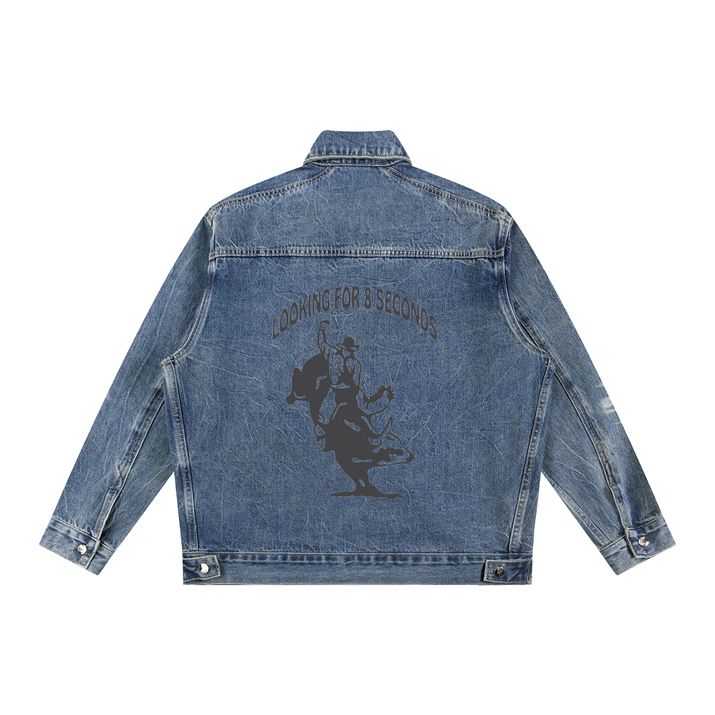 Vintage Wash Zip Up Denim Jacket