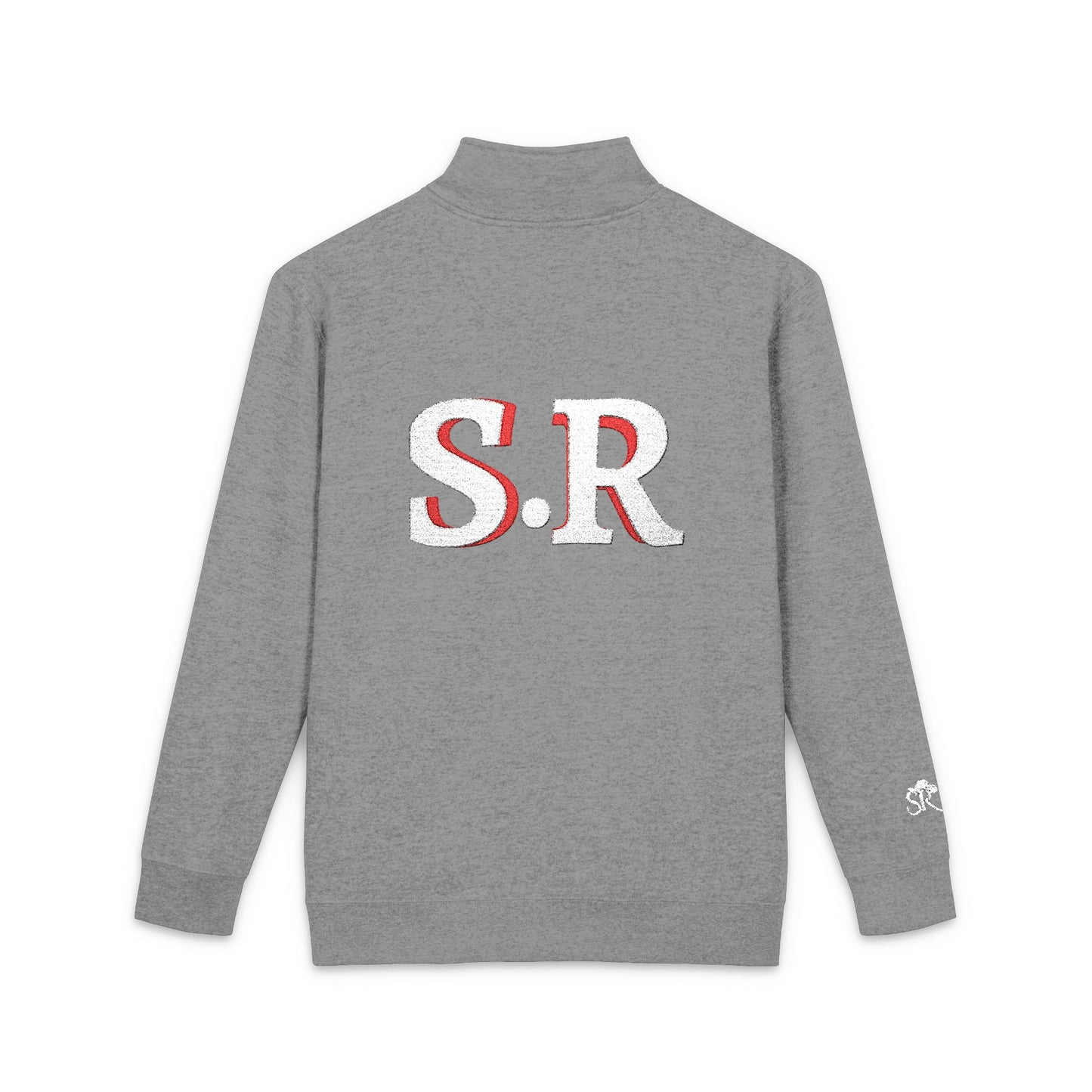 Texas Flag Embroidered Pullover — SR Monogram Fleece Quarter‑Zip