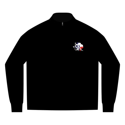 Embroidered USA Flag Quarter-Zip Pullover
