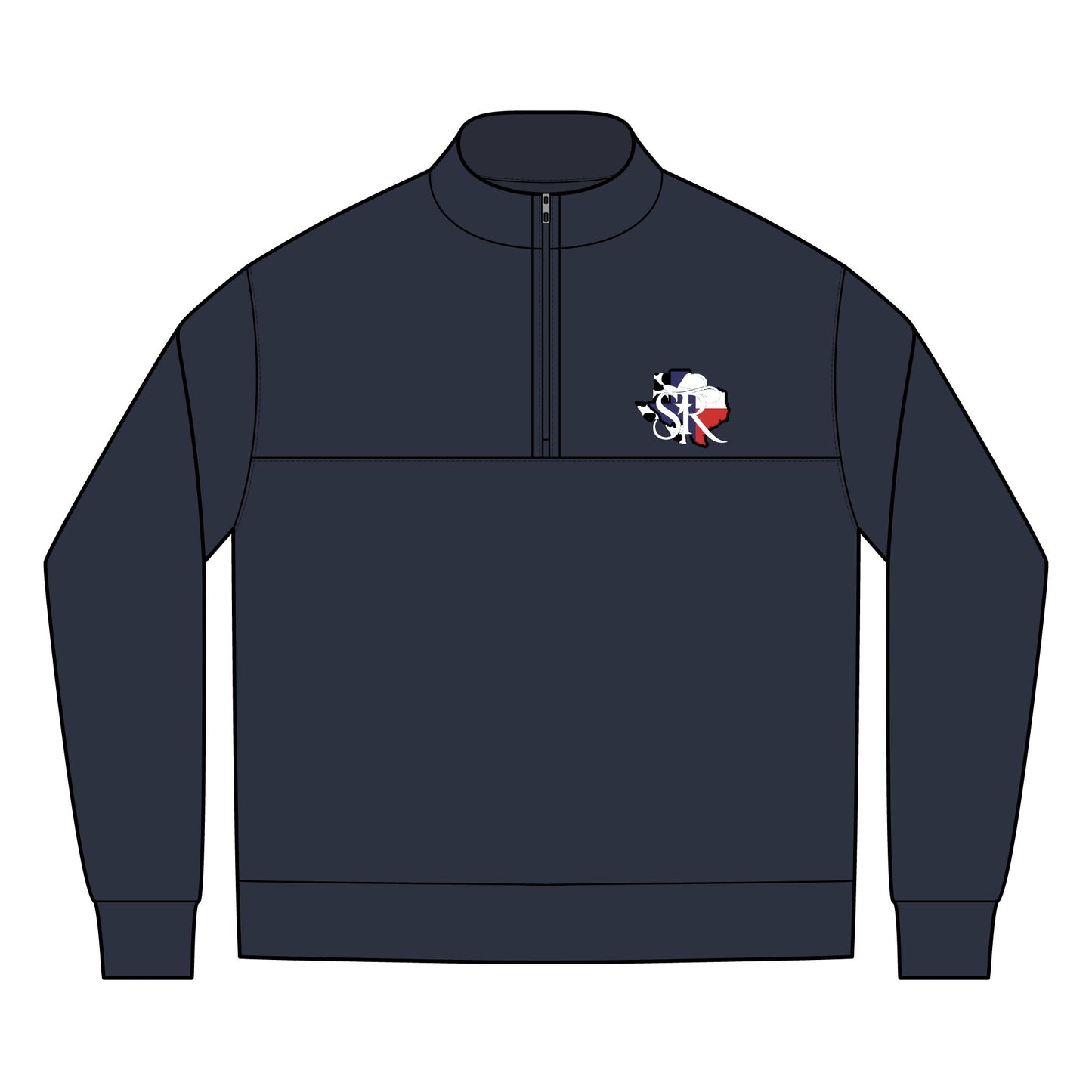 Embroidered USA Flag Quarter-Zip Pullover