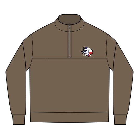 Embroidered USA Flag Quarter-Zip Pullover