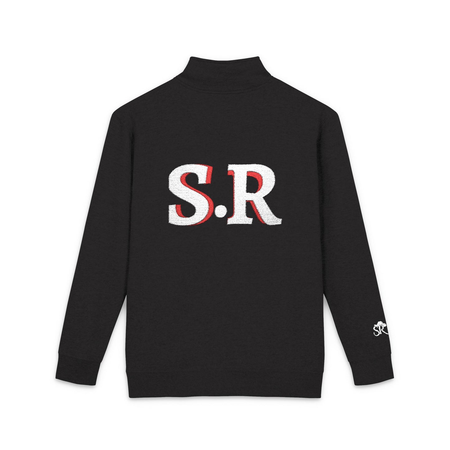 Texas Flag Embroidered Pullover — SR Monogram Fleece Quarter‑Zip