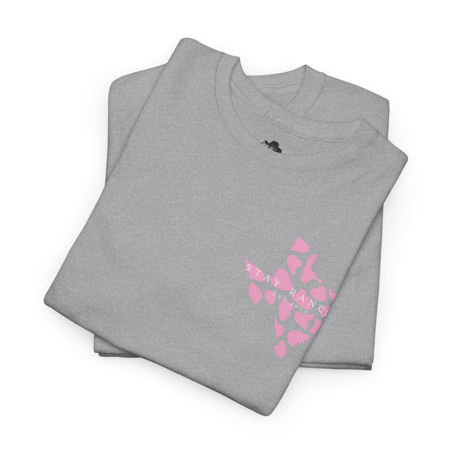 Texas Cow Print T-Shirt — Minimal Lone Star Cowhide Tee