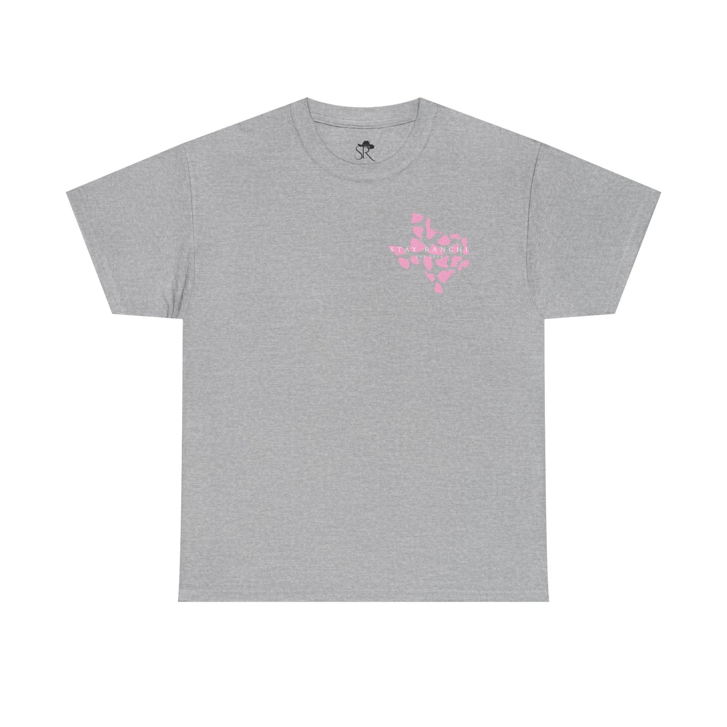 Texas Cow Print T-Shirt — Minimal Lone Star Cowhide Tee