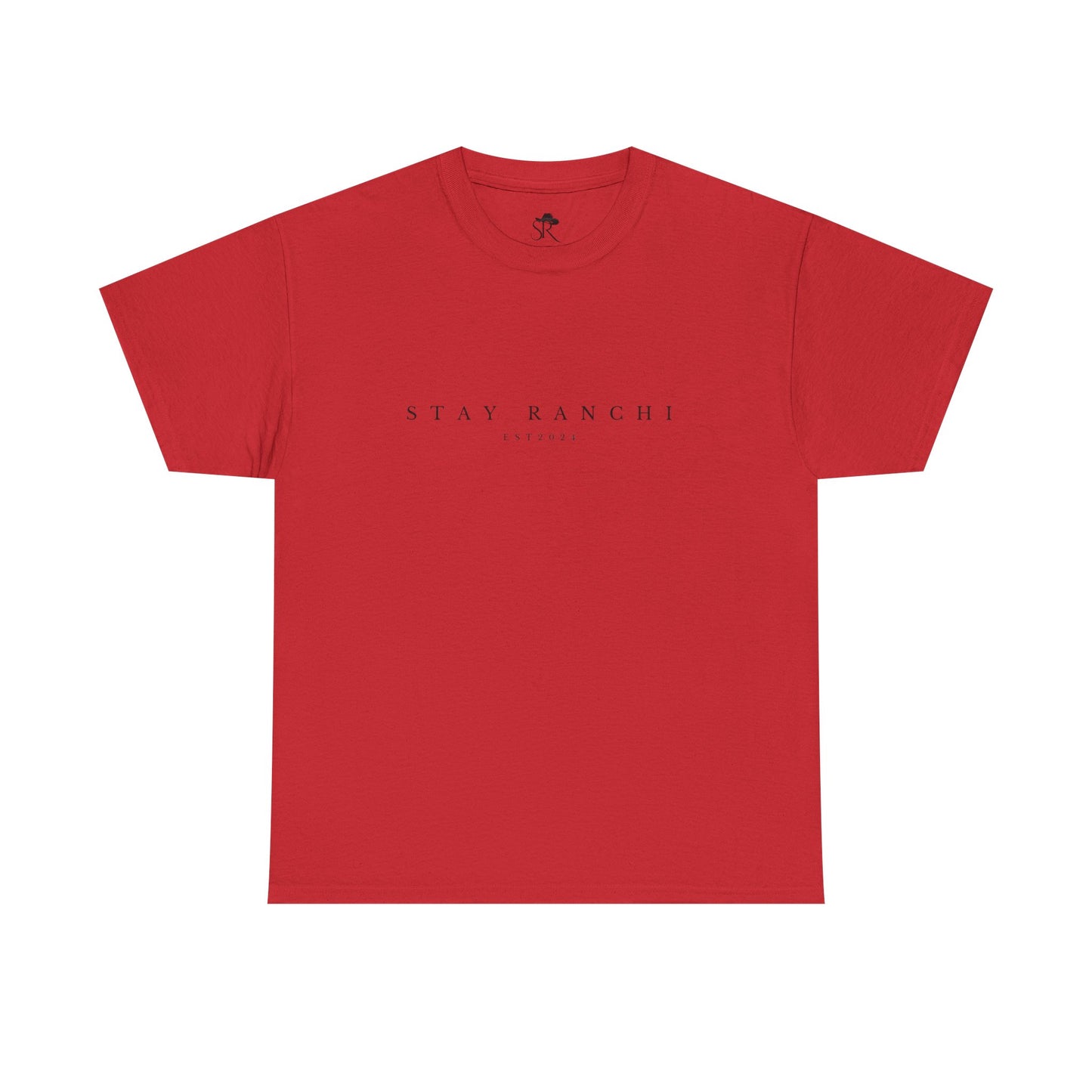 Stay Kanchi Tee — Minimalist White T‑Shirt with Rodeo Horse Back Graphic