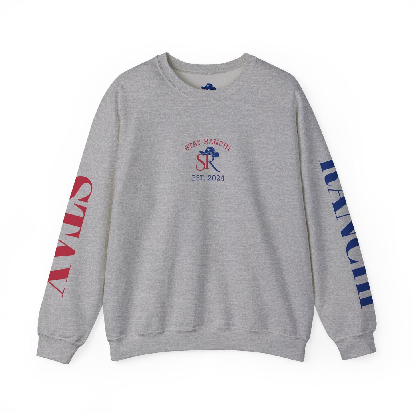 Texas Flag Crewneck Sweatshirt — Stay Ranchin' EST. 2024