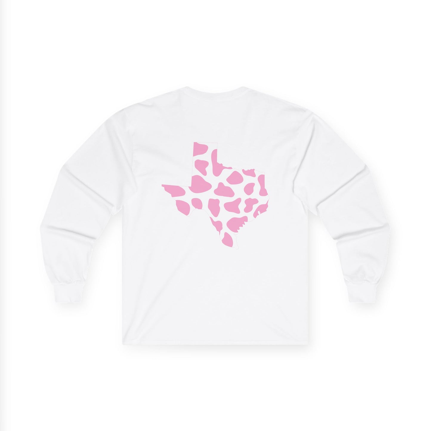 Texas Leopard Print Long Sleeve Tee — Pink State Silhouette