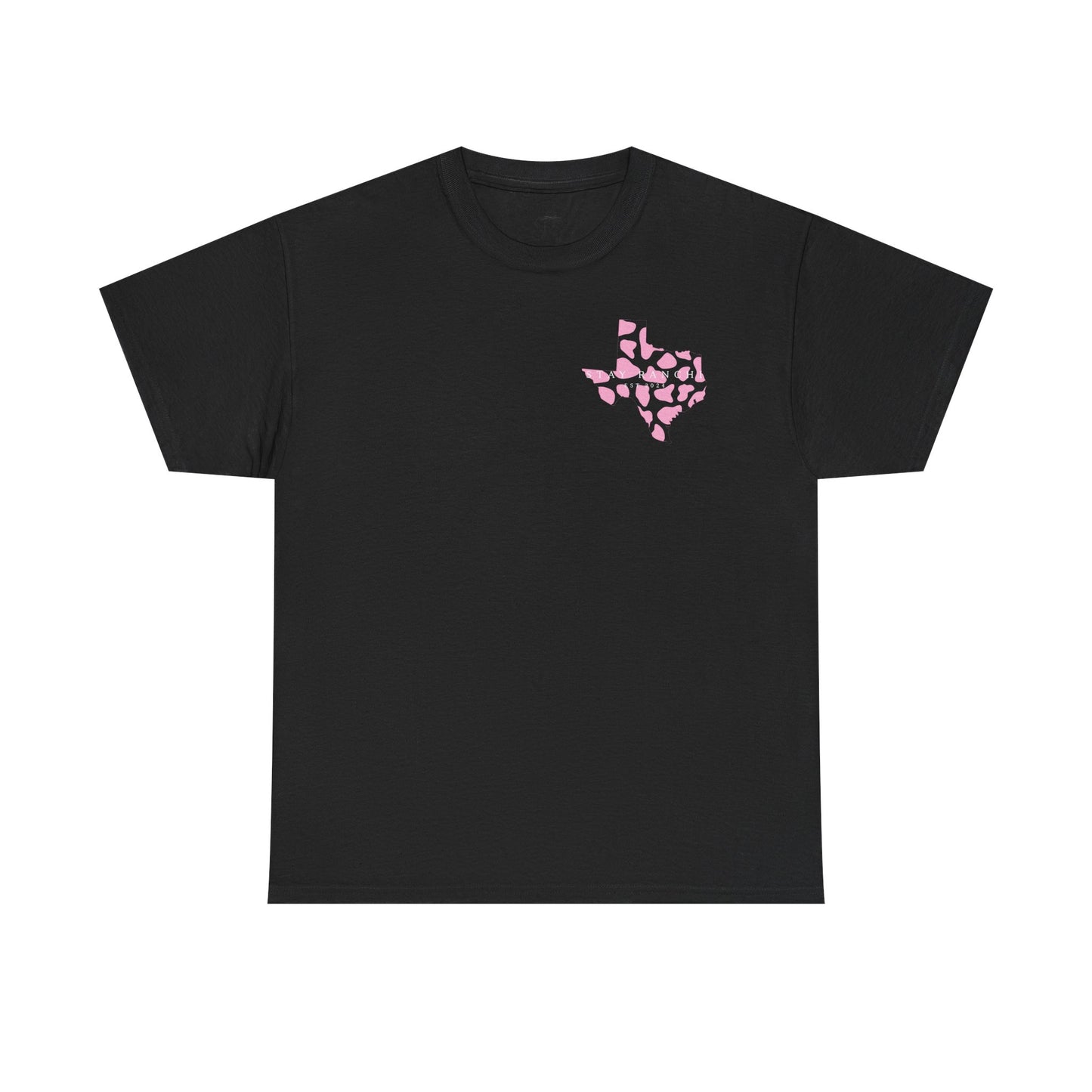 Texas Cow Print T-Shirt — Minimal Lone Star Cowhide Tee