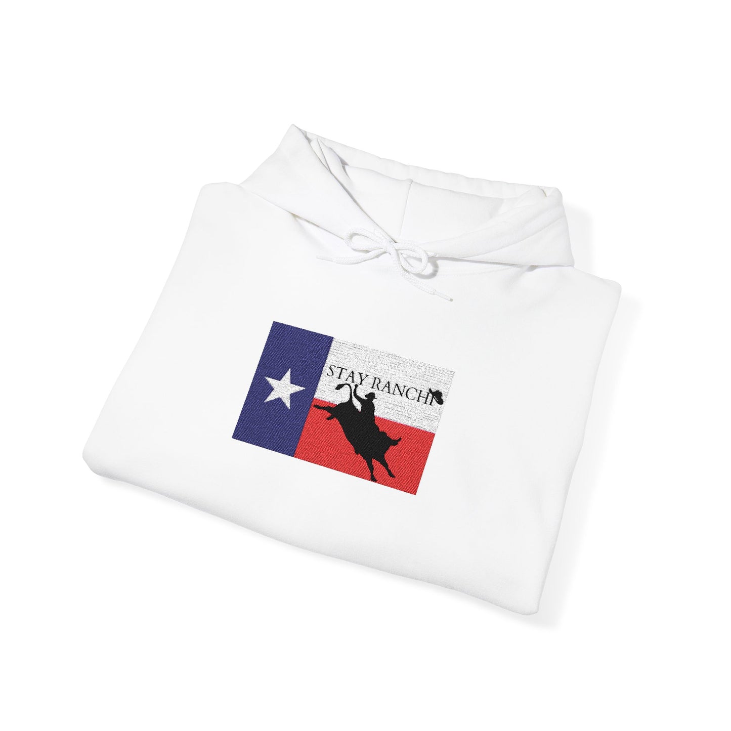 Texas Flag Hoodie with Cowboy Boot Silhouette — Distressed Lone Star Pullover
