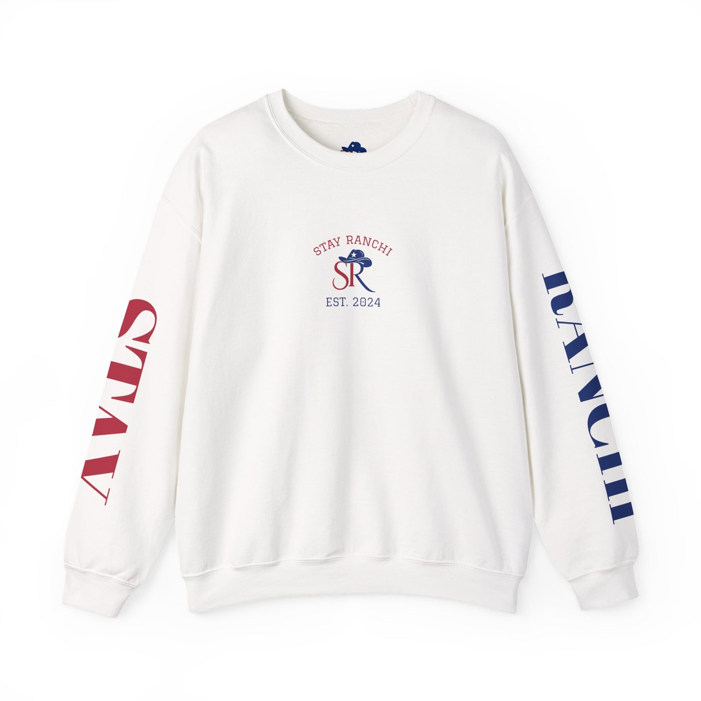Texas Flag Crewneck Sweatshirt — Stay Ranchin' EST. 2024