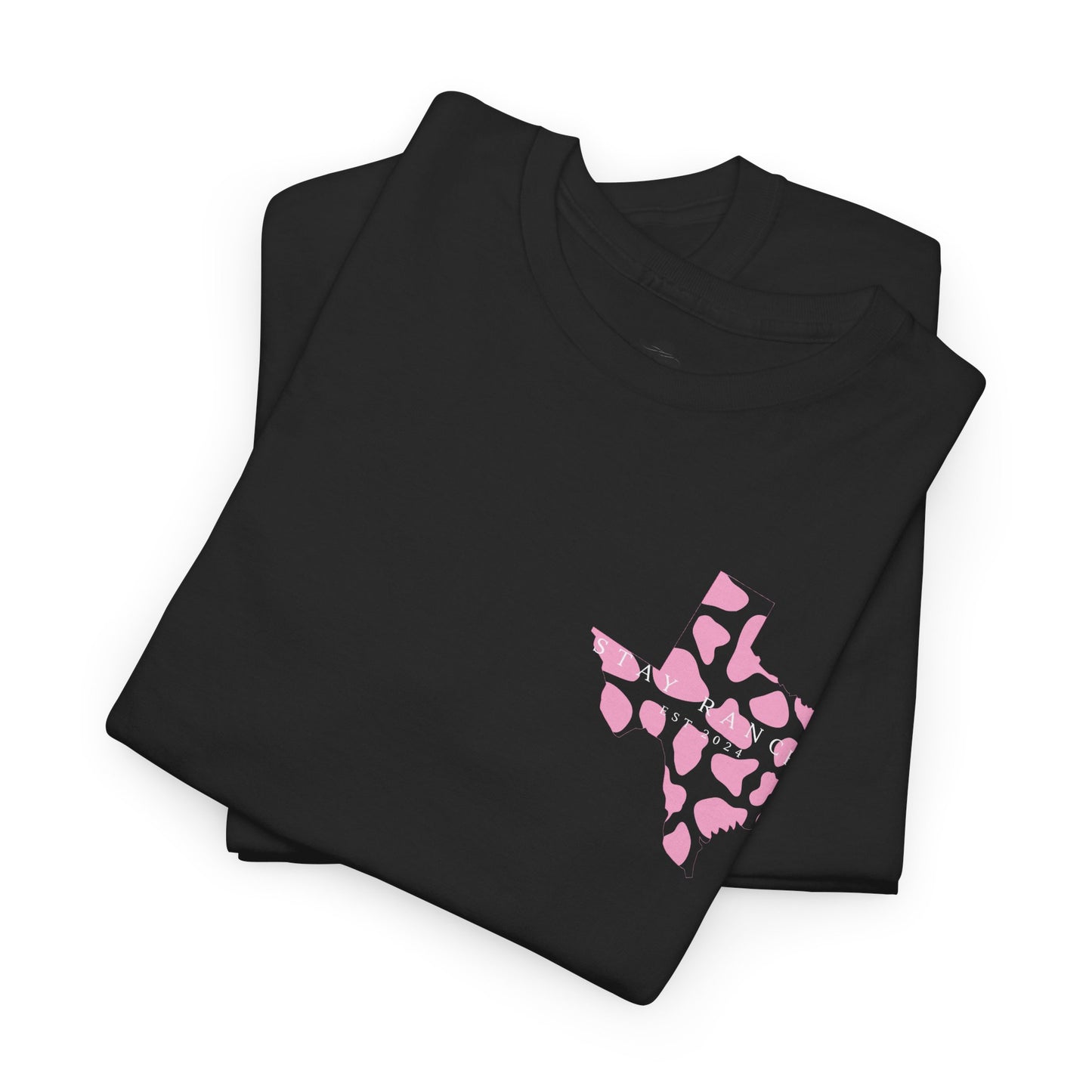 Texas Cow Print T-Shirt — Minimal Lone Star Cowhide Tee