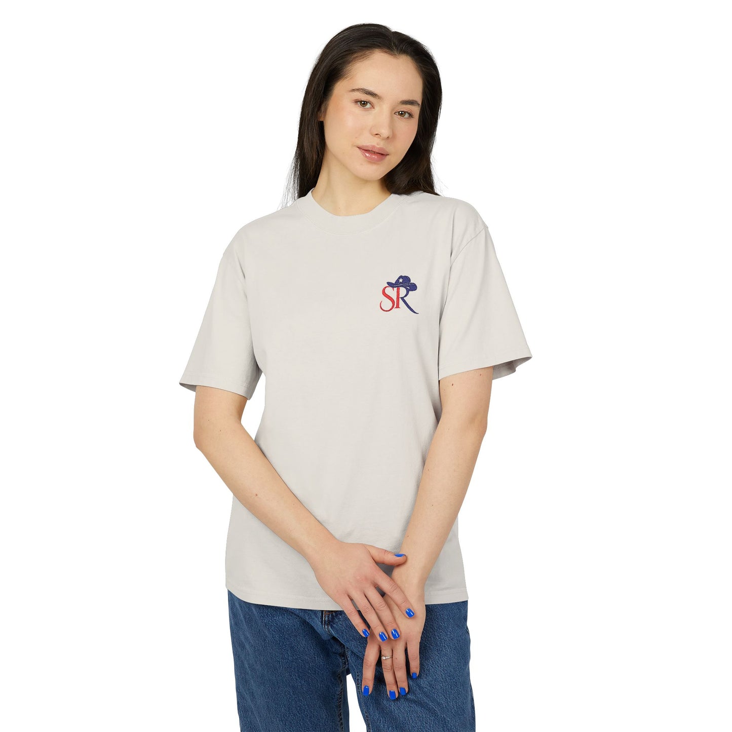 Patriotic SR Monogram Tee – Vintage American Flag Chest Logo T‑Shirt