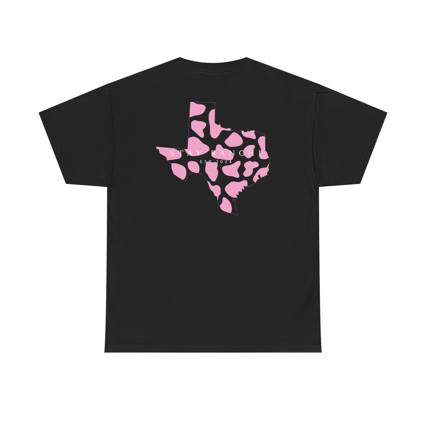 Texas Cow Print T-Shirt — Minimal Lone Star Cowhide Tee