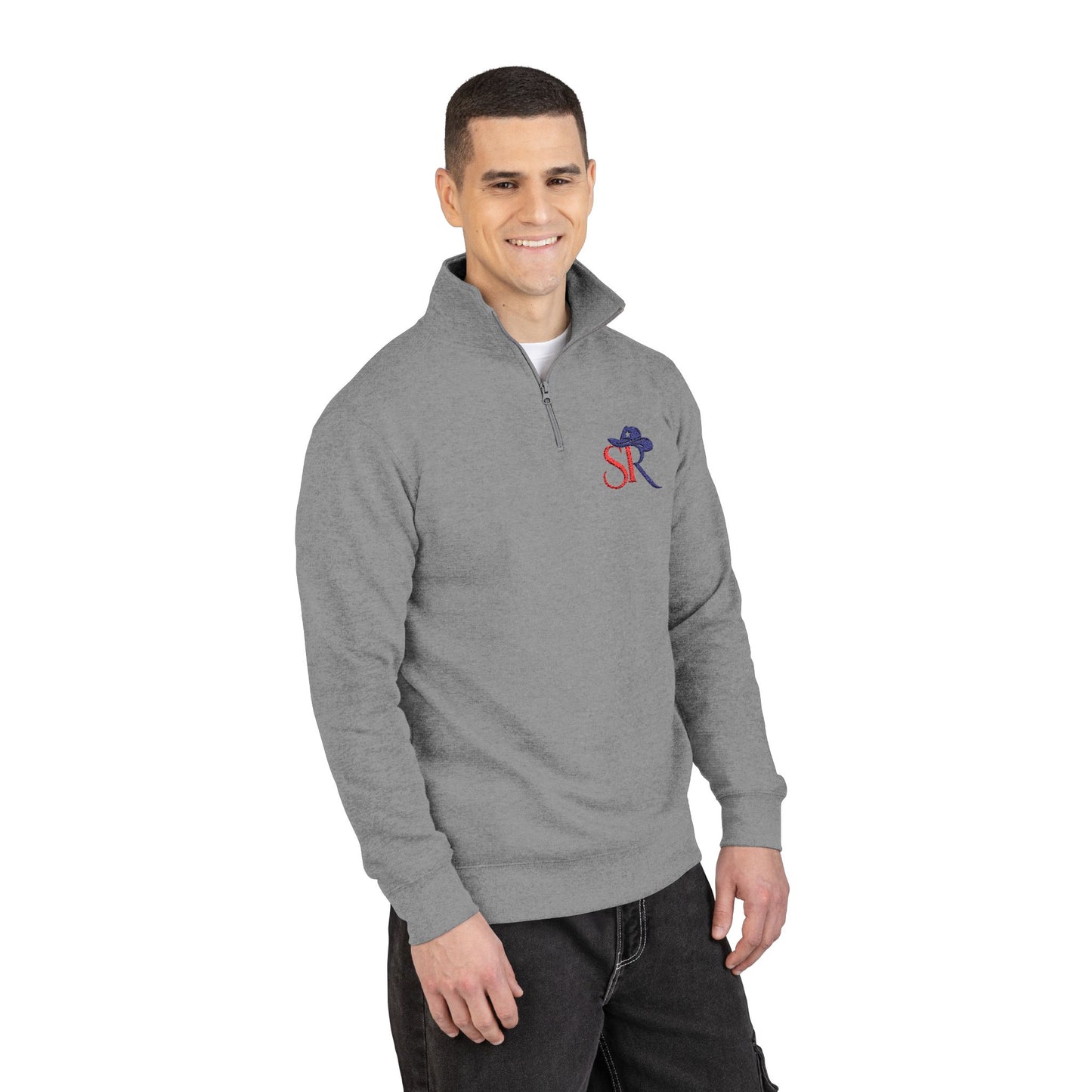 Texas Flag Embroidered Half-Zip Pullover — Cozy Fleece Jacket for Lone Star Pride