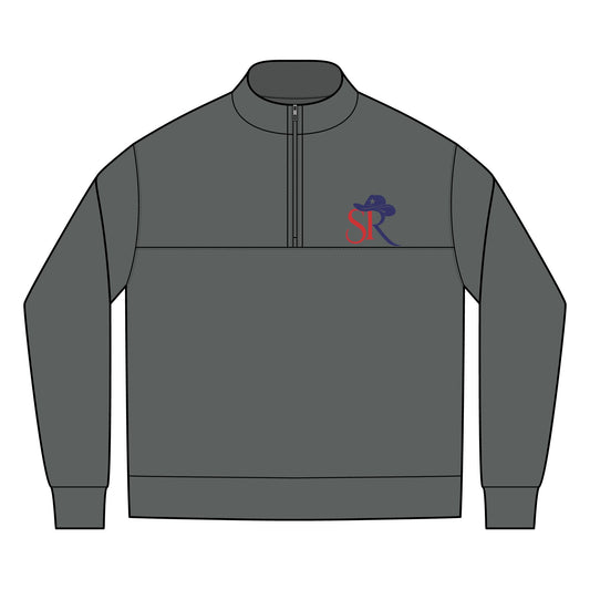 Men's Embroidered Quarter-Zip Pullover — SR Logo Linear Texture